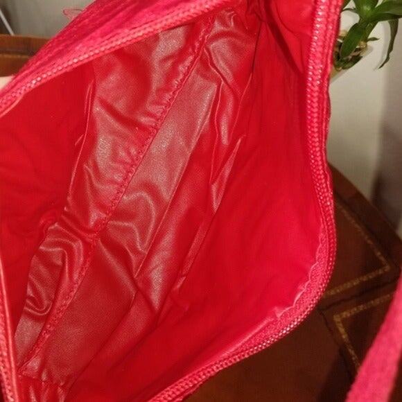 Red Satin Ruched Evening Shoulder Bag – Holiday Party & NYE Cocktail Purse - Picture 11 of 15